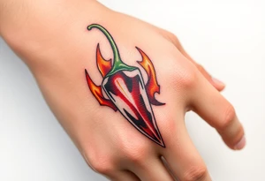 Chili pepper fire tattoo idea