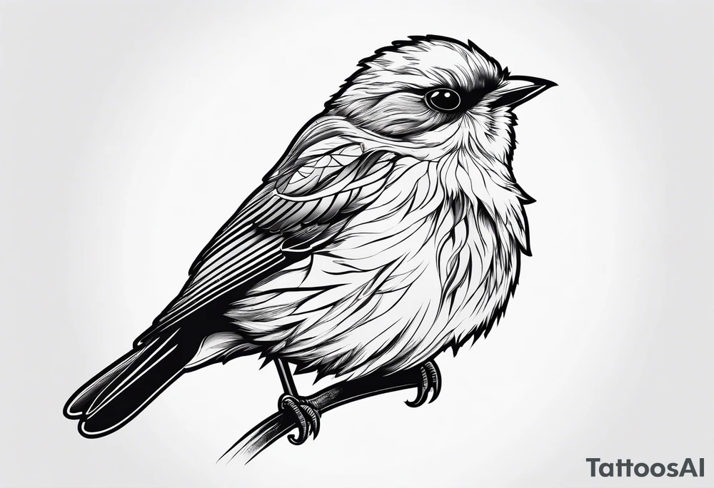 Fine line bird tattoo idea