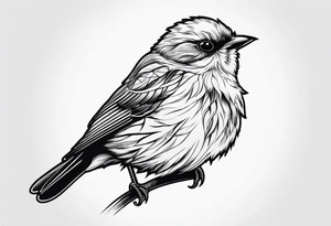 Fine line bird tattoo idea