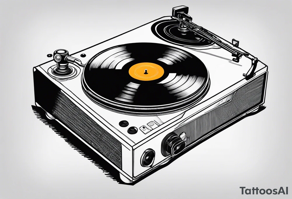 Recordplayer finline art minimalistic tattoo idea