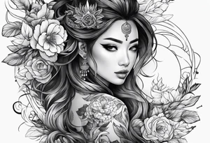 Half face tattoo idea