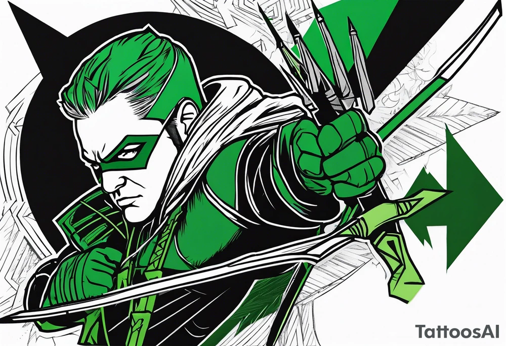 Green arrow tv show artwork tattoo idea