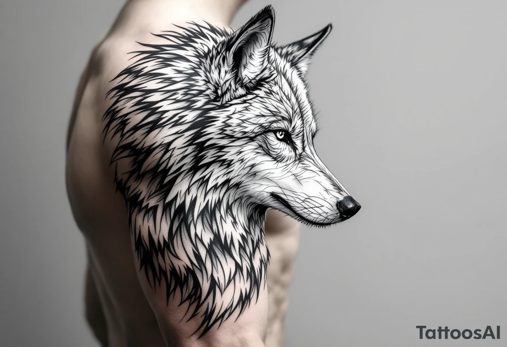 mongolian grey wolf tattoo idea