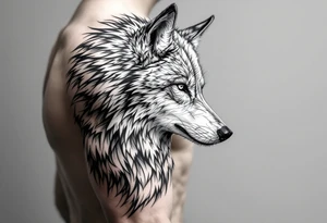 mongolian grey wolf tattoo idea