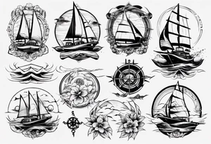 yacht tattoo idea
