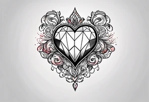 simple shape of a heart and dimond tattoo idea
