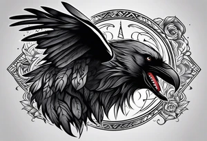 Raven and a wolf tattoo idea