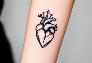 medieval heart woodcut tattoo idea
