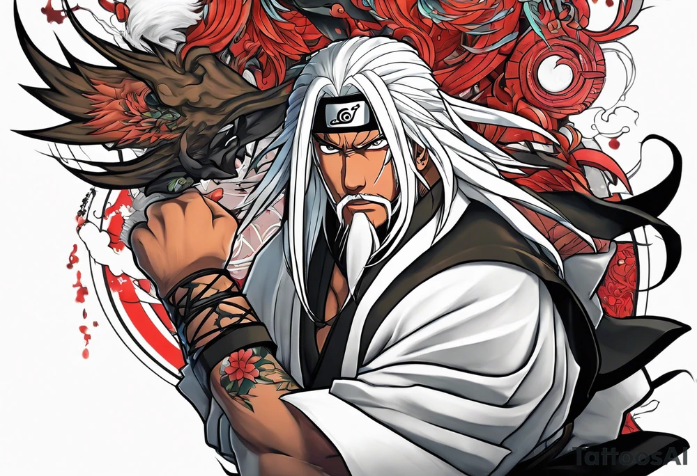 Jiraiya in Sage mode from the anime naruto tattoo idea