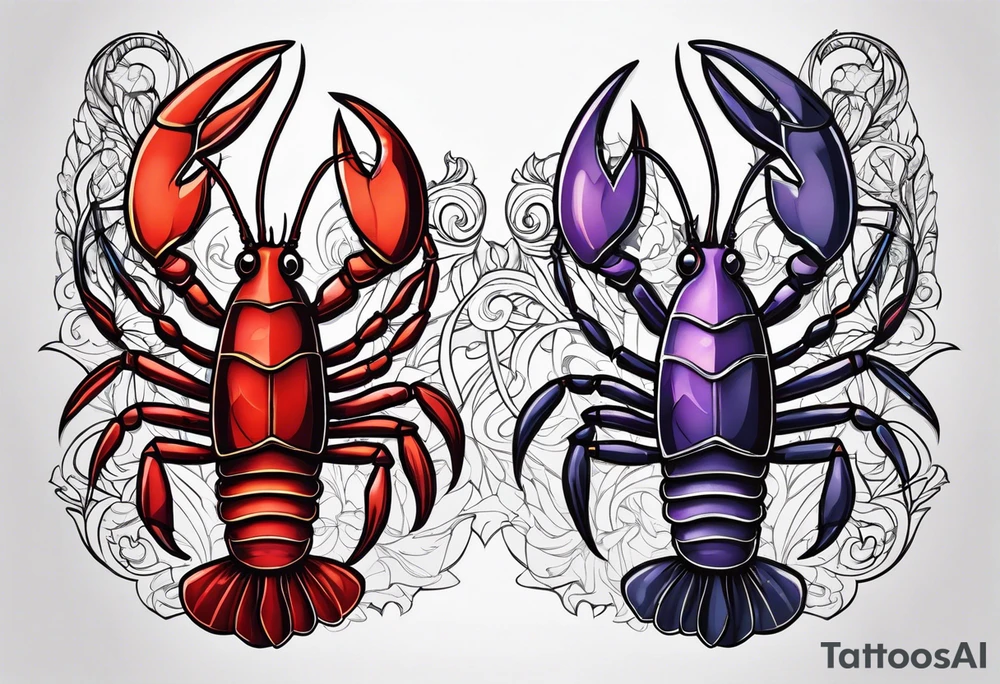 Lobster couple tattoo tattoo idea