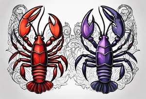 Lobster couple tattoo tattoo idea