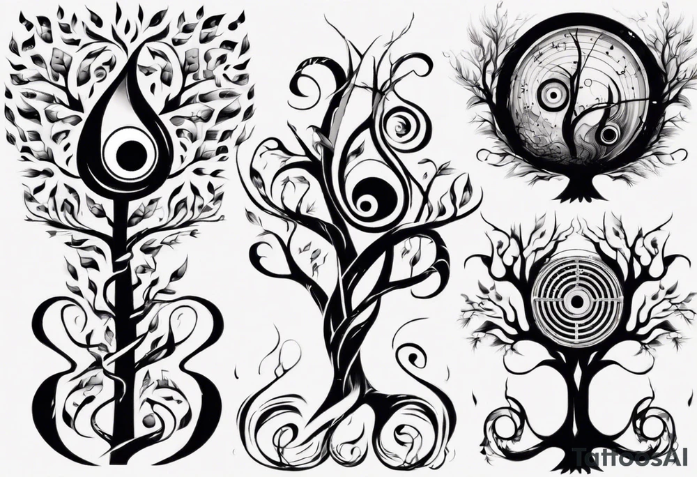 music speaker note tree staff tattoo idea