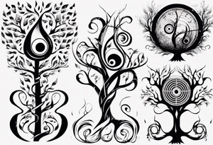 music speaker note tree staff tattoo idea