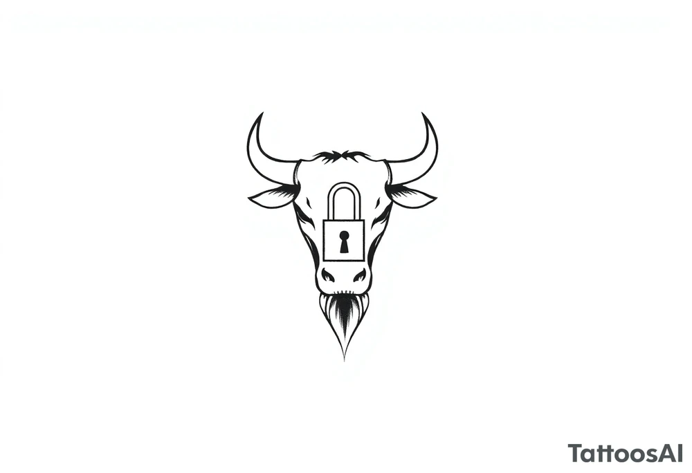 Bull symbol with lock symbol tattoo idea