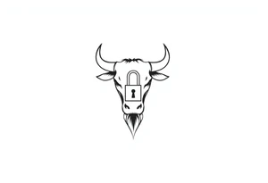 Bull symbol with lock symbol tattoo idea