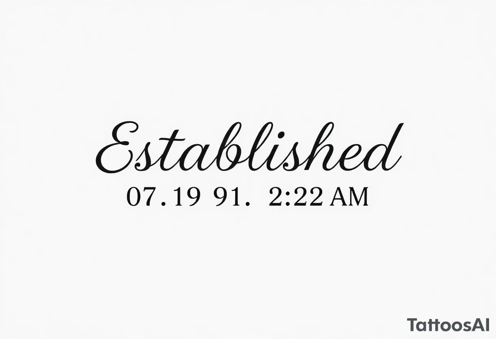 Established 07.19.91  2:22 A.M tattoo idea