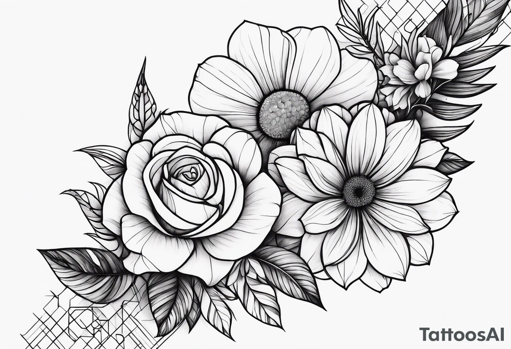 Flowers in the arm tattoo idea