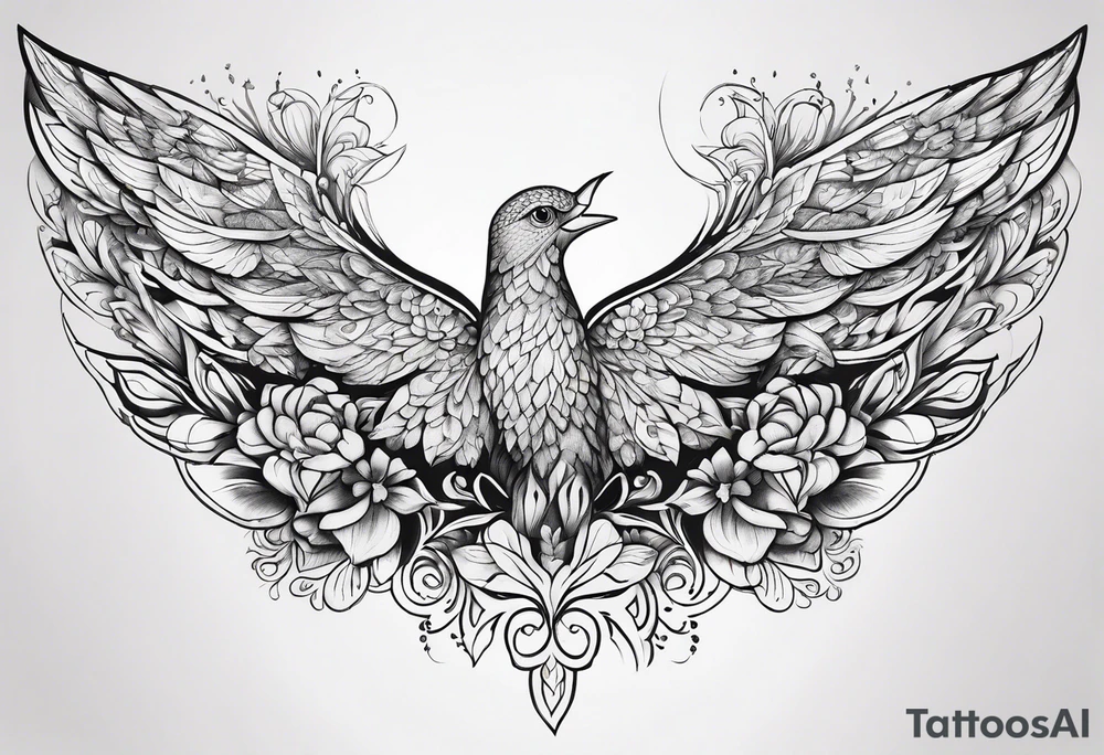 wing, flower, tattoo idea