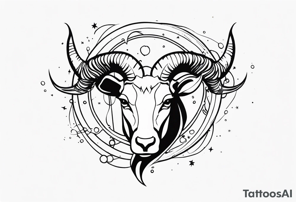 exploding capricorn tattoo idea