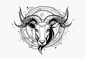 exploding capricorn tattoo idea