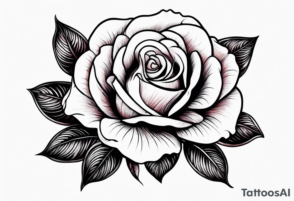 old school roses, highly detailed tattoo idea