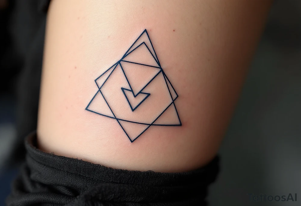 Geometric Love rune symbol in icy blue tattoo idea