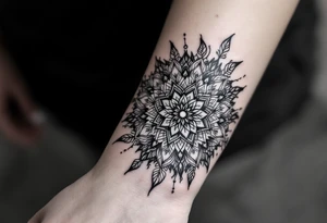 mandala with sacred flower of life in the middle tattoo idea