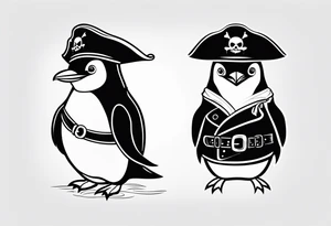 penguin dressed as a pirate tattoo idea