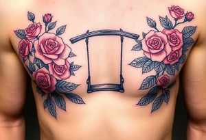rose garden with a swing tattoo idea