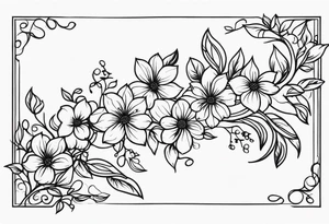 vines flowers straight line tattoo idea