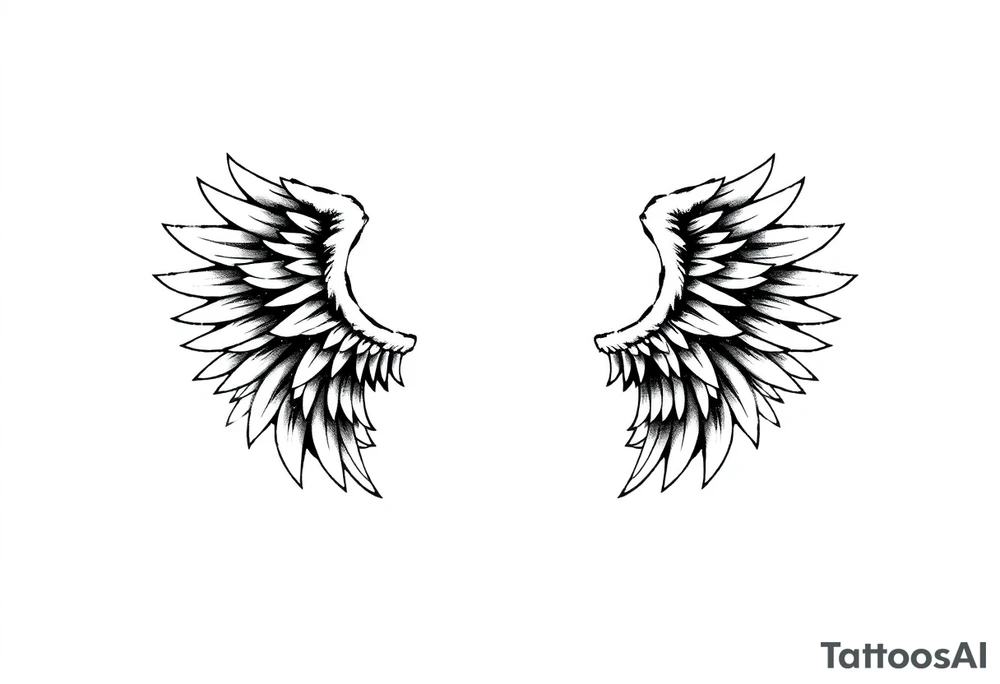 Infinity Loop made of wings white background tattoo idea