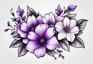 Purple Flowers on finger tattoo idea