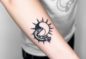 sun and dragonmoon in constellation tattoo idea