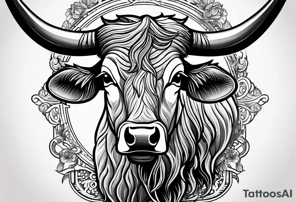 cybersigilism mean Longhorn with state of texas 
With “512” on top of the head tattoo idea