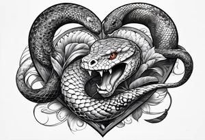 half sleeve tattoo with a snake wrapped around a sword and a heart tattoo idea
