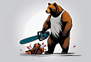 Bear with a chainsaw tattoo idea