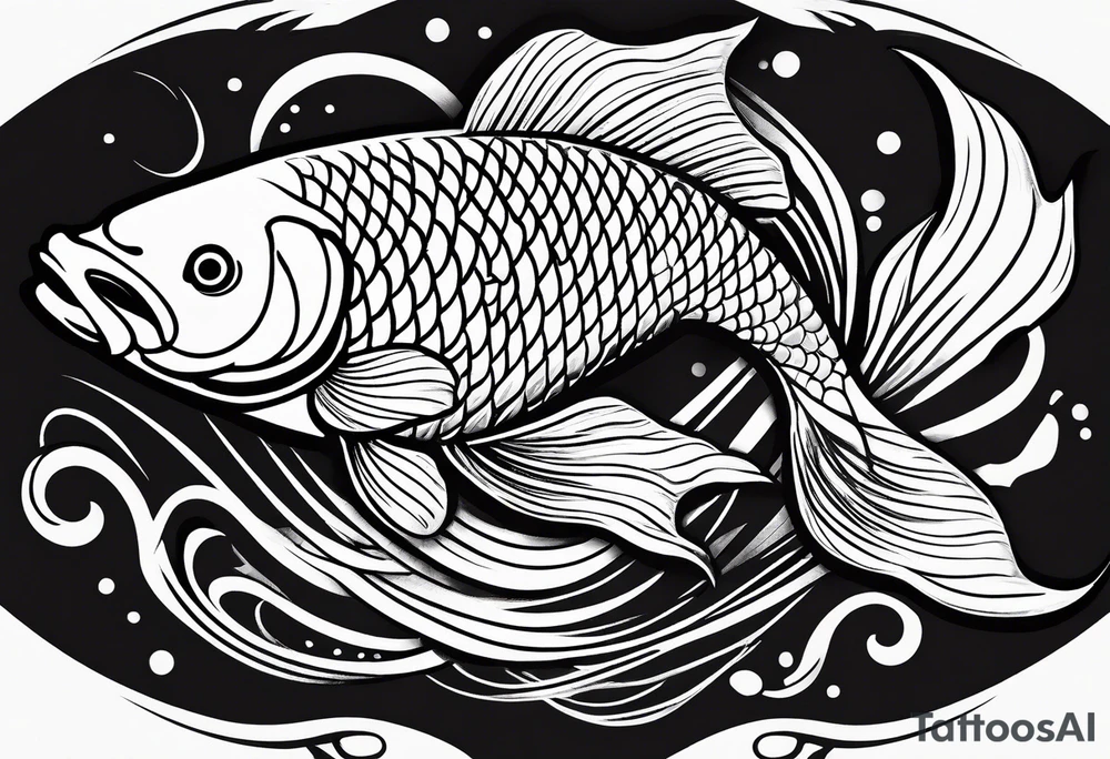 lines, dynamics, smoothness, koi carp, from wrist to shoulder tattoo idea