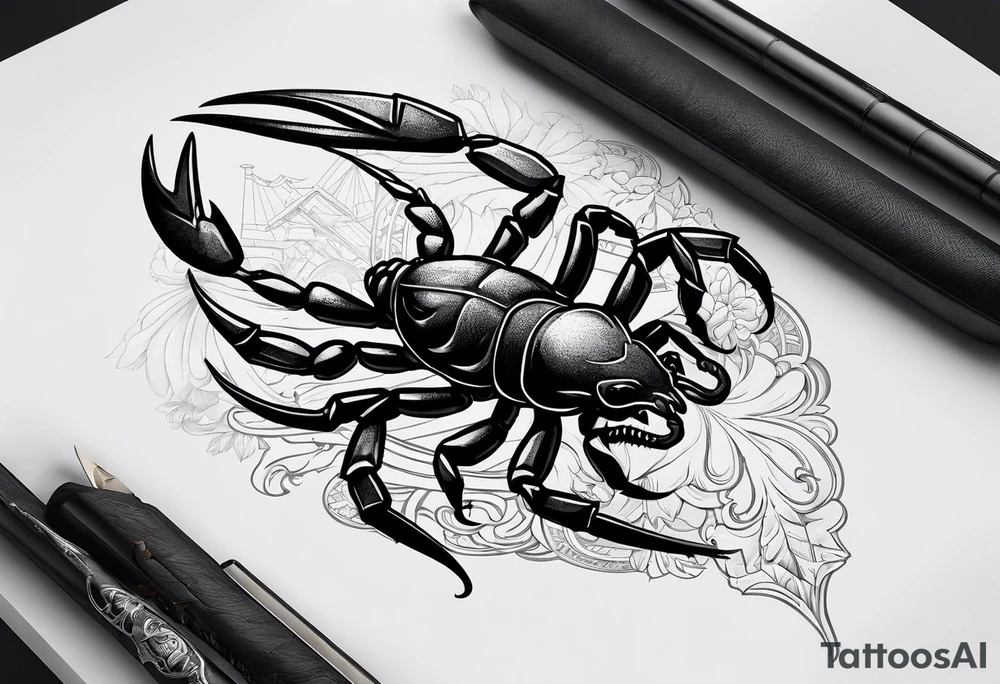 scorpion with rebel flag tattoo idea