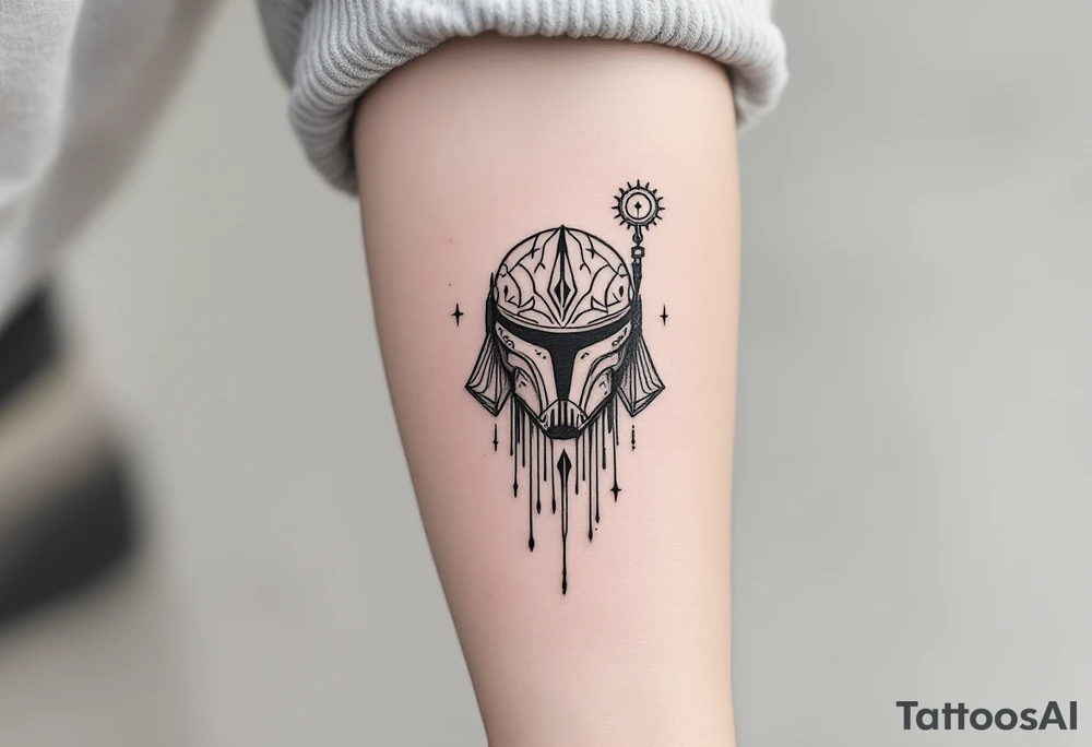 starwars mandalorian with grogu tattoo idea