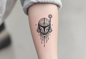 starwars mandalorian with grogu tattoo idea