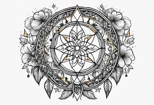 dreamcatcher，Including stars, moon, and Lucky clover tattoo idea