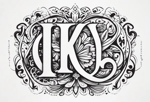 Starting with letter K and ending with letter V tattoo idea