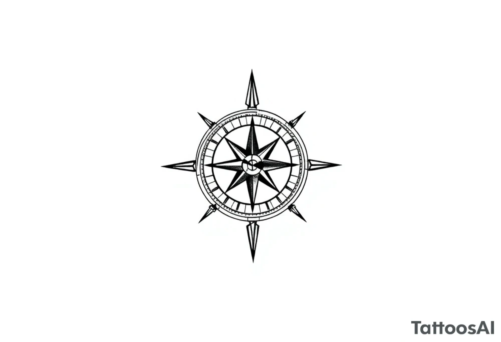 Compass made with arrows tattoo idea