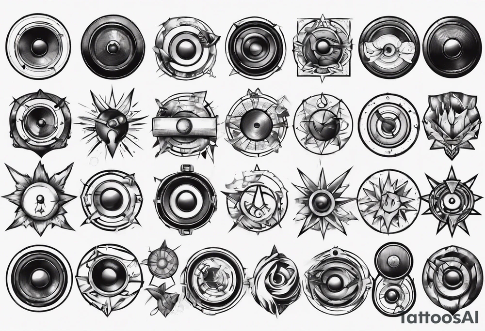round speaker tattoo idea