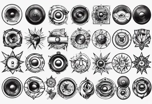 round speaker tattoo idea