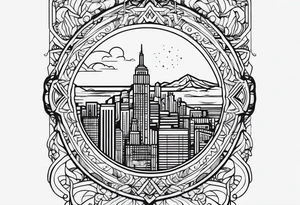 city of los angeles simple line work tattoo idea