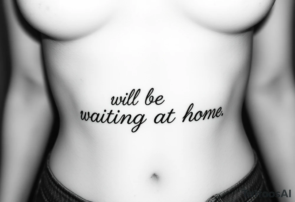 Phrase that says "Love will be waiting at home. " tattoo idea