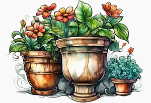 I would like a small tattoo of a flowerpot that is empty. tattoo idea