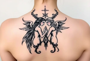 Goddesses Hecate and Freya intertwined by magic. tattoo idea