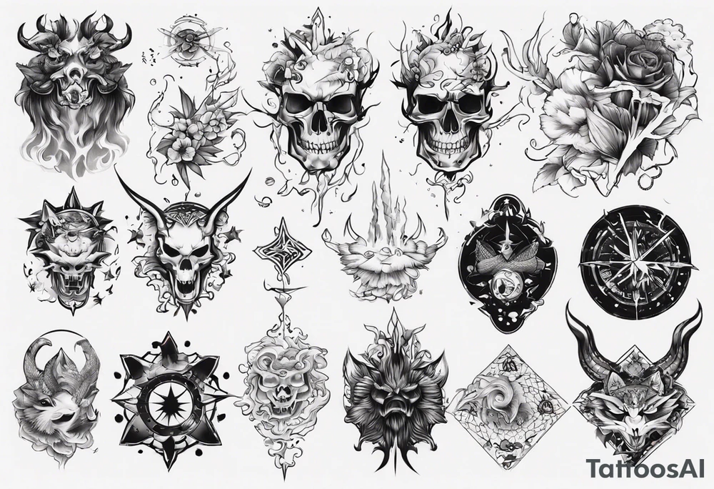 サボテンと骸骨 tattoo idea